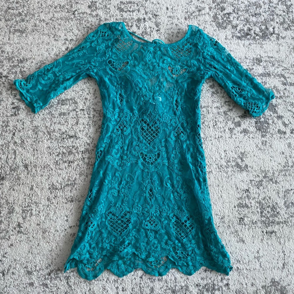 Arnhem sheer turquoise top